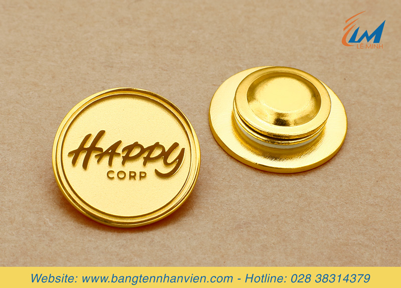 huy hiệu logo cài áo đồng đúc khuôn mạ vàng