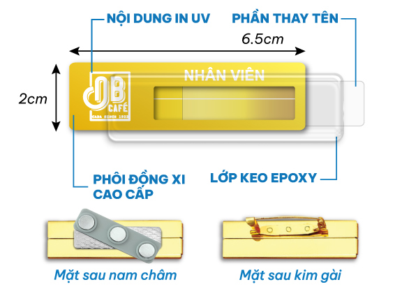 Thẻ tên, bảng tên đeo áo manager